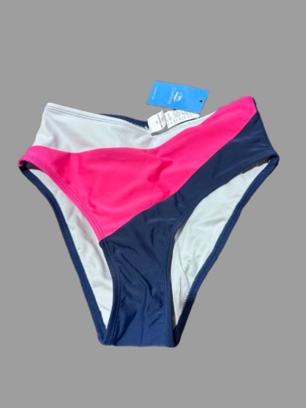 Cupshe Navy & Hot Pink Colorblock High-Cut Bikini Bottom